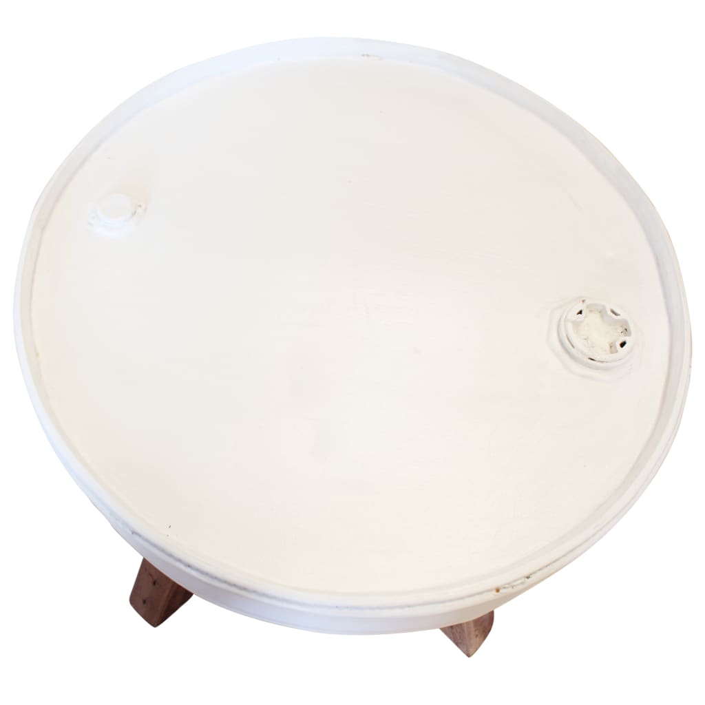 vidaXL Mesa de centro 60x45 cm madeira recuperada maciça branco