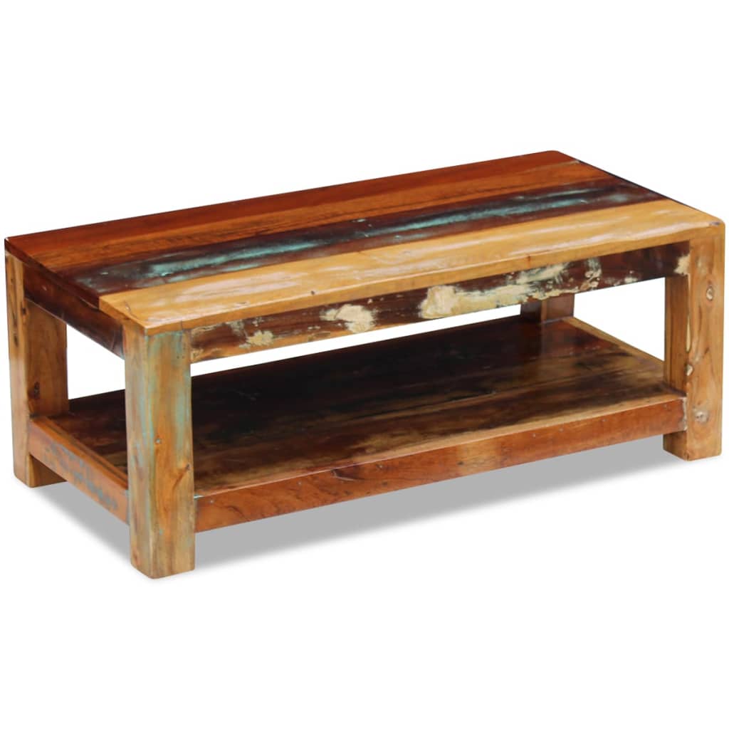 vidaXL Mesa de centro 90x45x35 cm madeira reciclada maciça