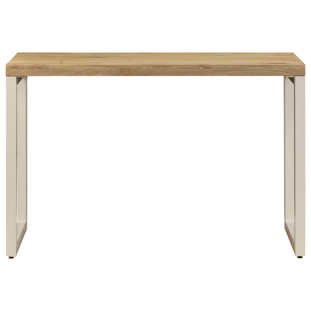 vidaXL Mesa de jantar 115x55x76 cm madeira de mangueira maciça e aço