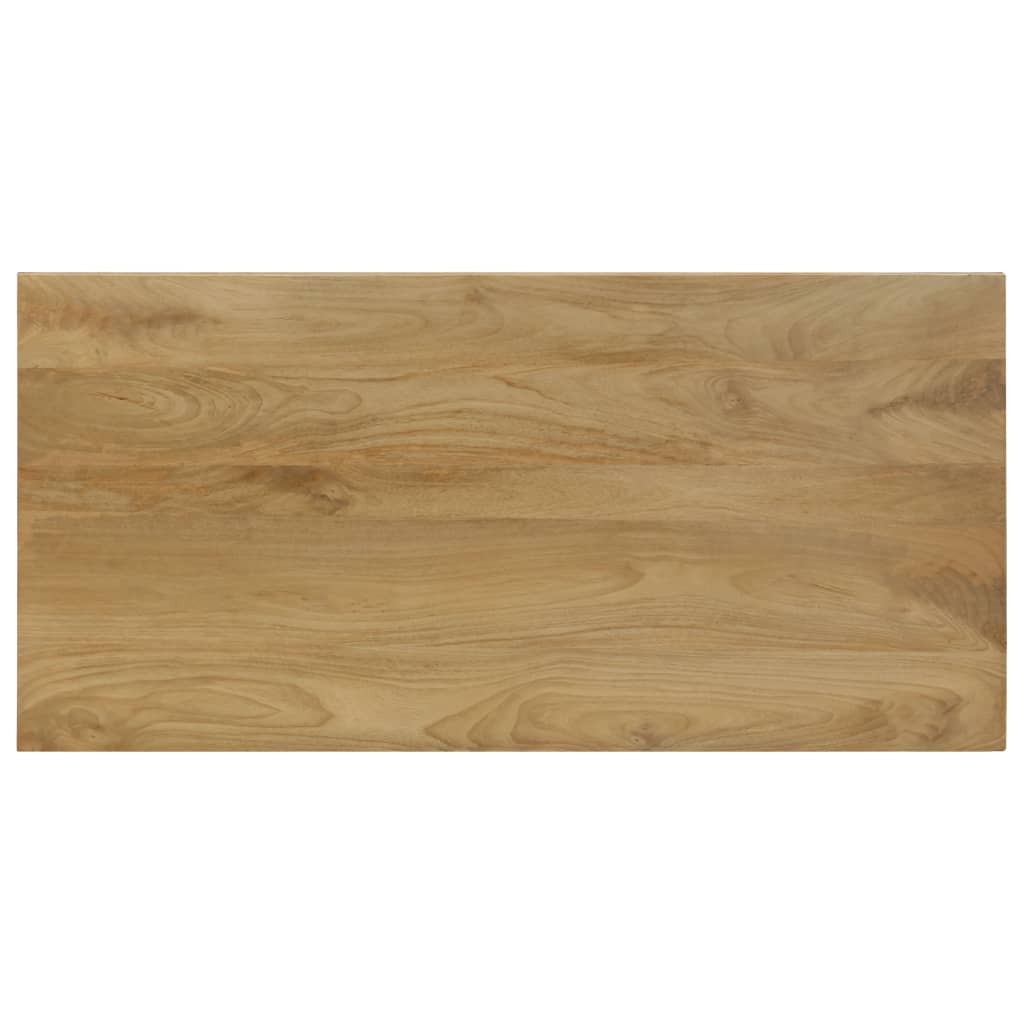 vidaXL Mesa de jantar 115x55x76 cm madeira de mangueira maciça e aço