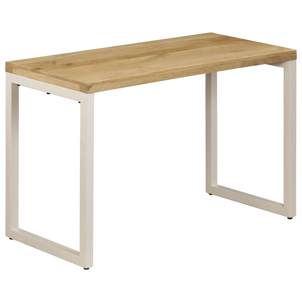 vidaXL Mesa de jantar 115x55x76 cm madeira de mangueira maciça e aço