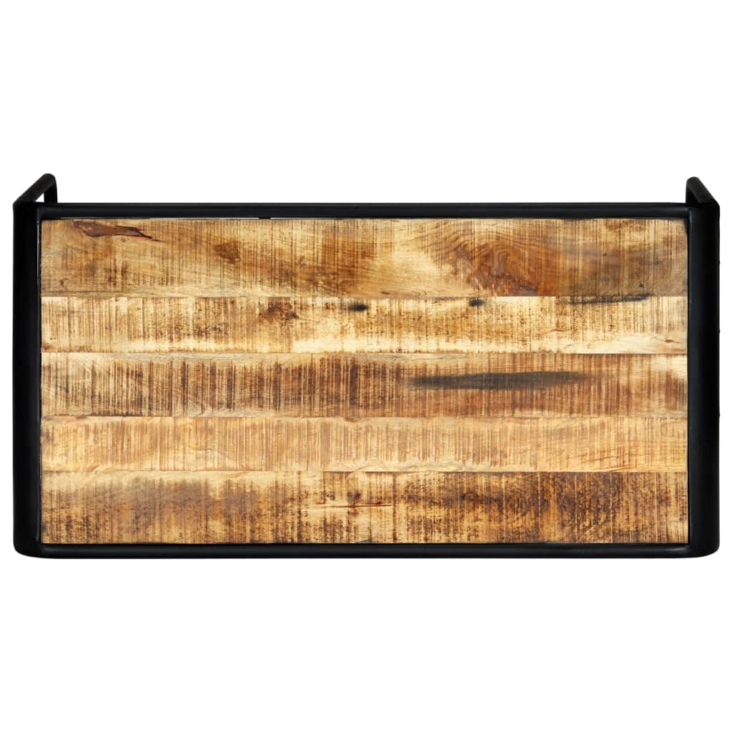 vidaXL Mesa de jantar 118x60x76 cm madeira de mangueira maciça áspera