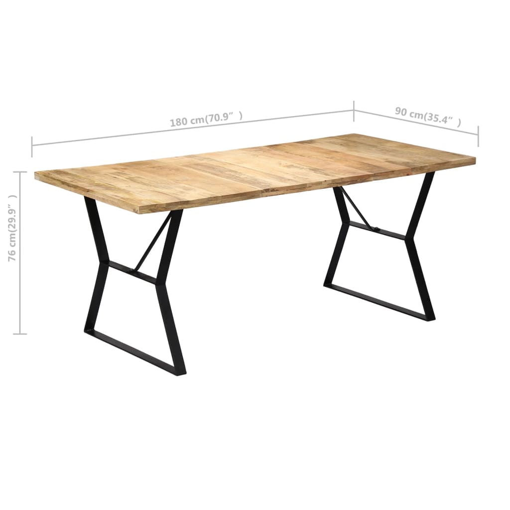 vidaXL Mesa de jantar 180x90x76 cm madeira de mangueira maciça