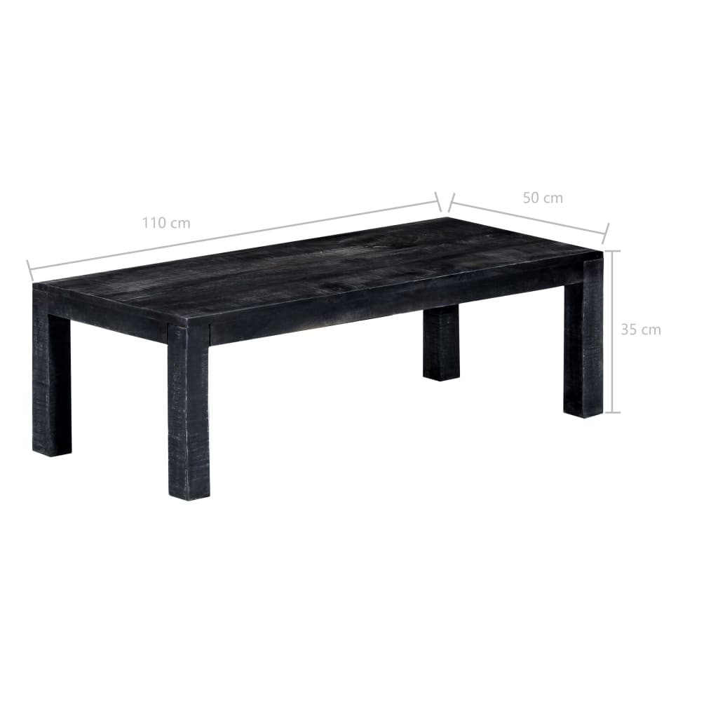 vidaXL Mesa de centro 110x50x35 cm madeira de mangueira maciça preto