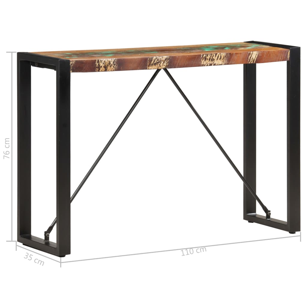 vidaXL Mesa consola 110x35x76 cm madeira recuperada maciça