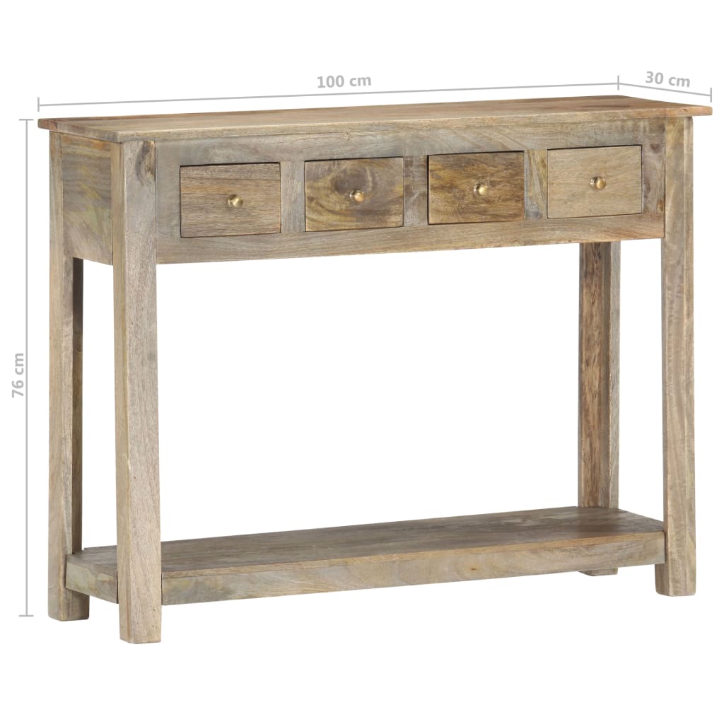 vidaXL Mesa consola 100x30x76 cm madeira de mangueira maciça