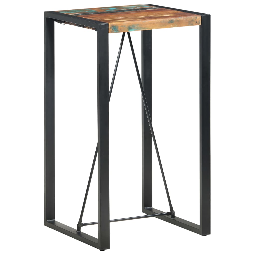 vidaXL Mesa de bar 60x60x110 cm madeira recuperada maciça