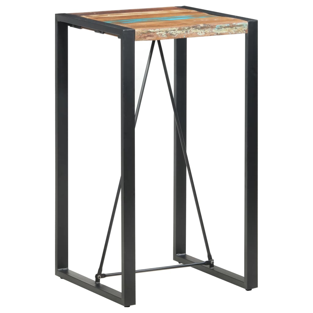 vidaXL Mesa de bar 60x60x110 cm madeira recuperada maciça