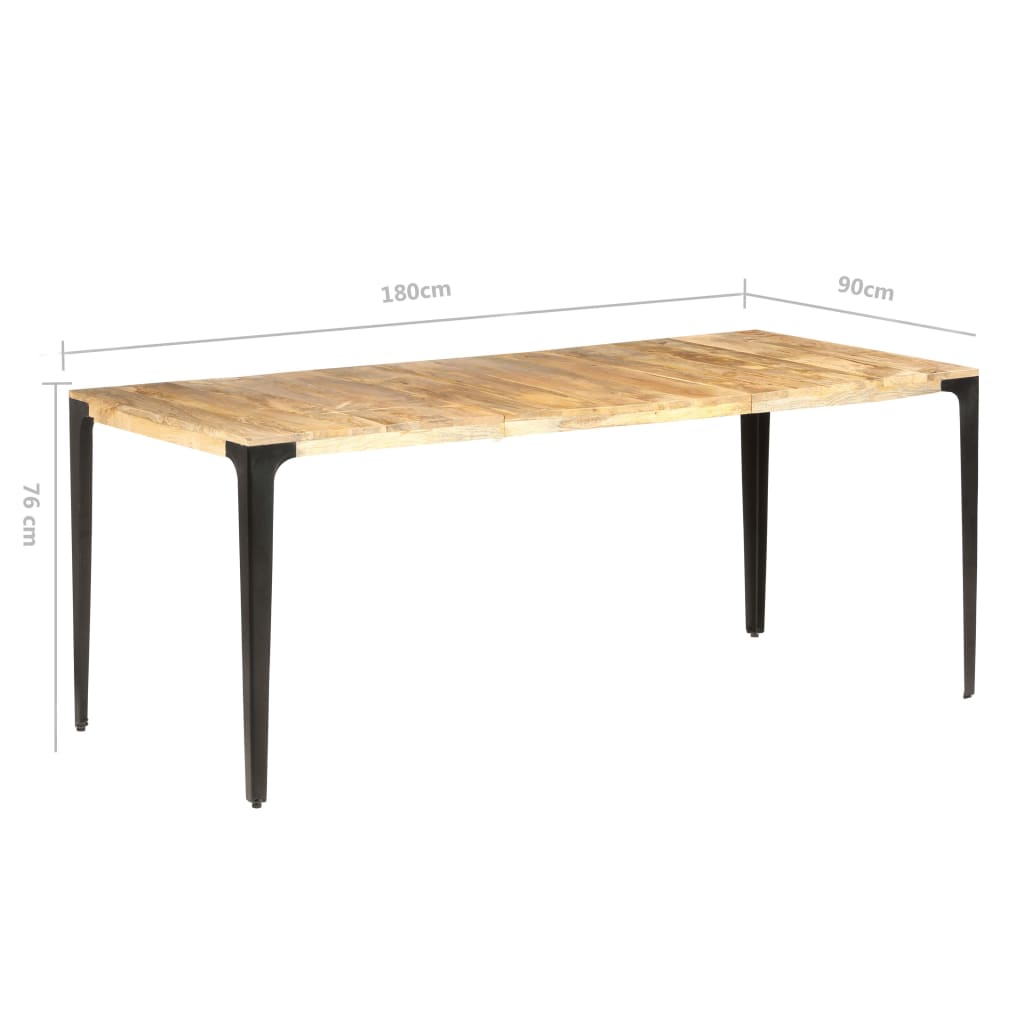 vidaXL Mesa de jantar 180x90x76 cm madeira de mangueira maciça