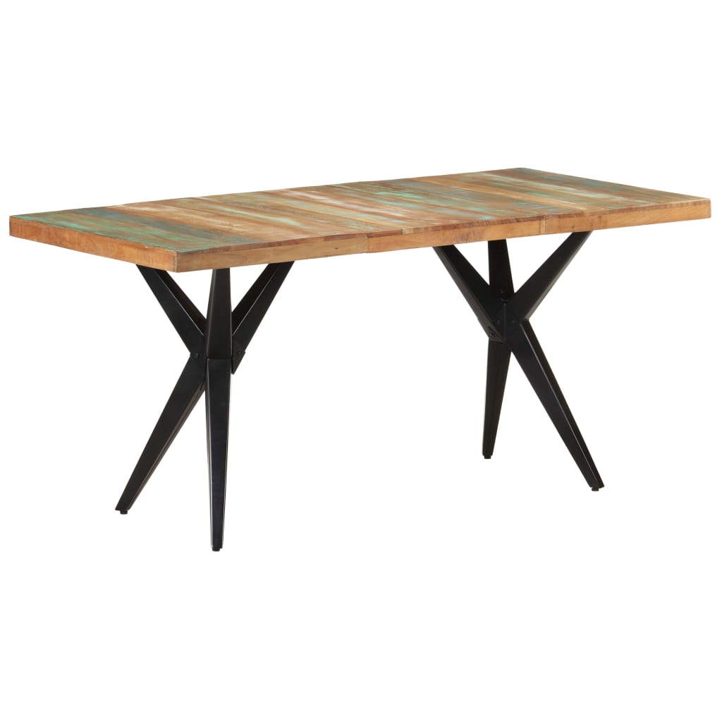 vidaXL Mesa de jantar 160x80x76 cm madeira recuperada maciça