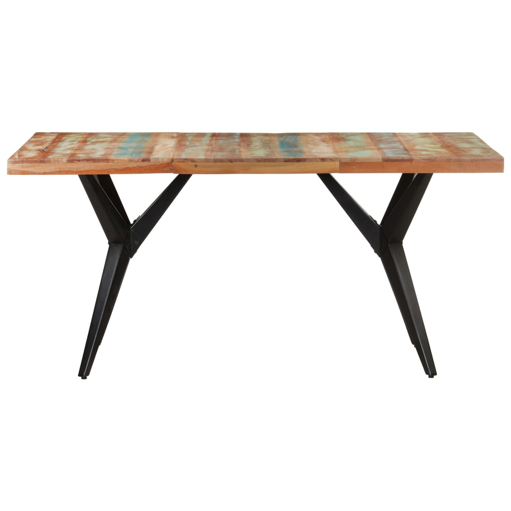 vidaXL Mesa de jantar 160x80x76 cm madeira recuperada maciça