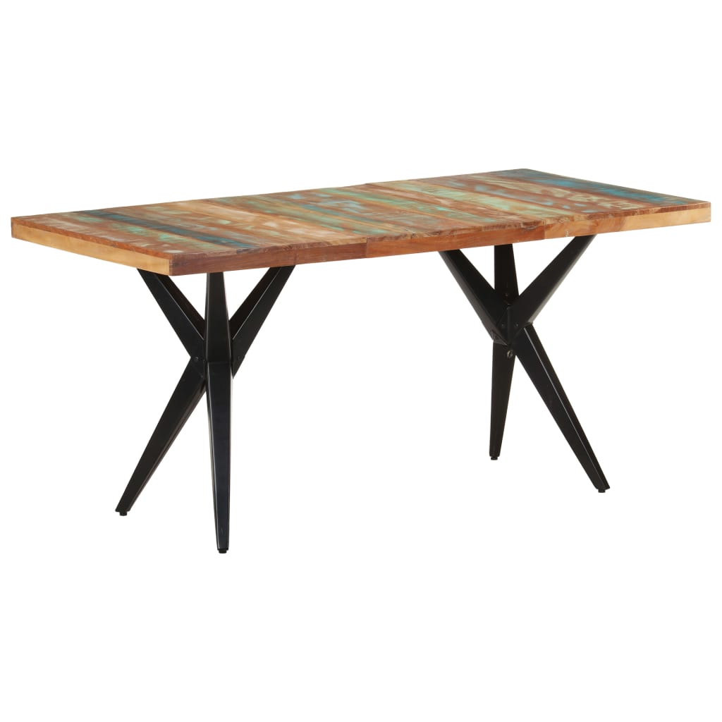 vidaXL Mesa de jantar 160x80x76 cm madeira recuperada maciça