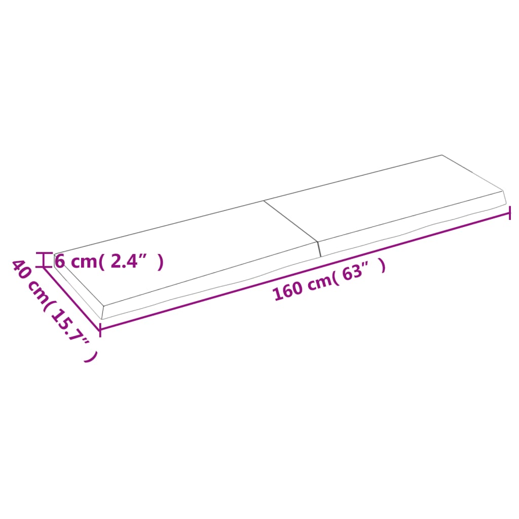 vidaXL Prateleira de parede 160x40x(2-6) cm carvalho tratado castanho