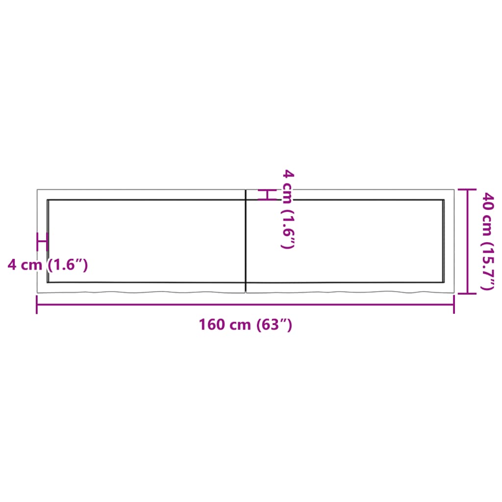 vidaXL Prateleira de parede 160x40x(2-6) cm carvalho tratado castanho