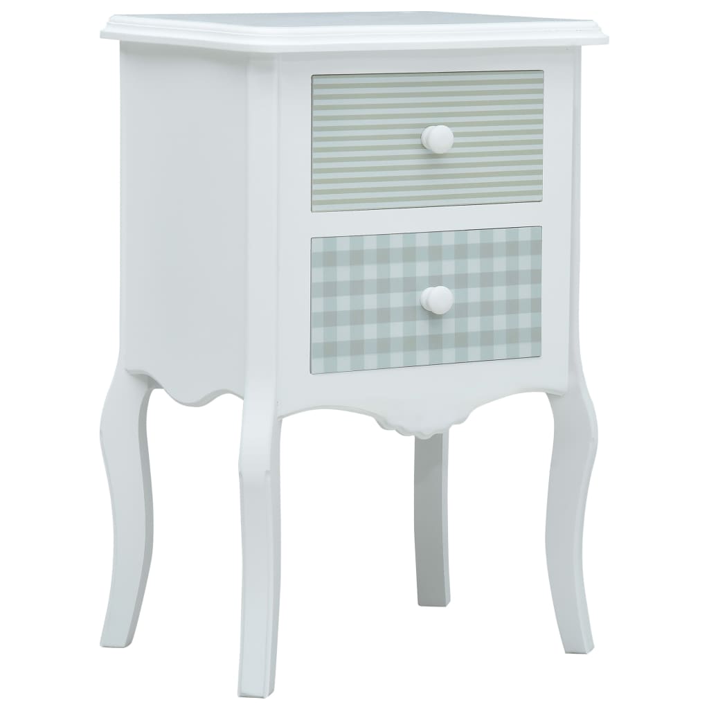 vidaXL Mesa de cabeceira 43x32x65 cm MDF branco e cinzento