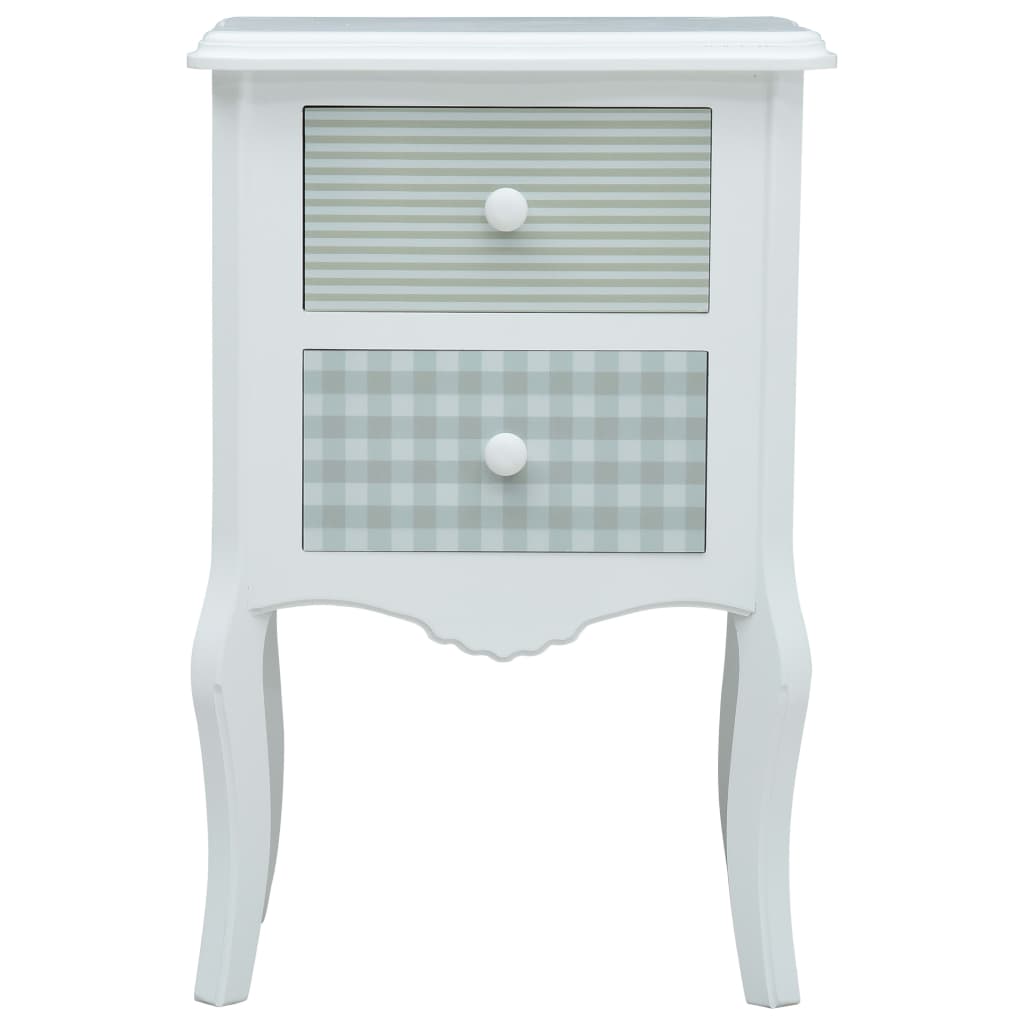 vidaXL Mesa de cabeceira 43x32x65 cm MDF branco e cinzento