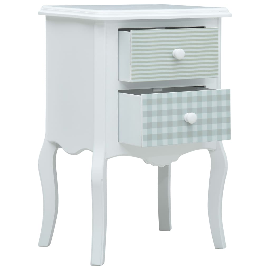 vidaXL Mesa de cabeceira 43x32x65 cm MDF branco e cinzento