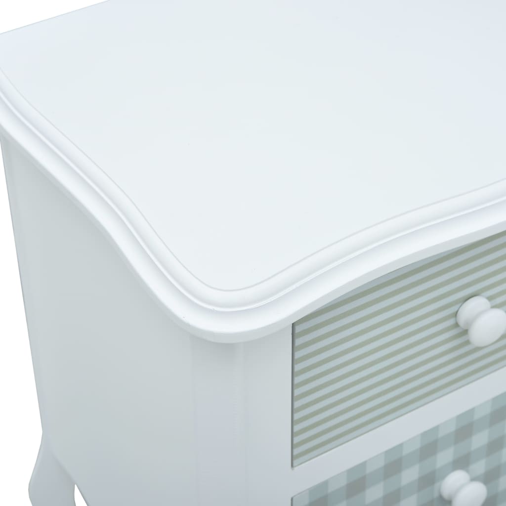 vidaXL Mesa de cabeceira 43x32x65 cm MDF branco e cinzento