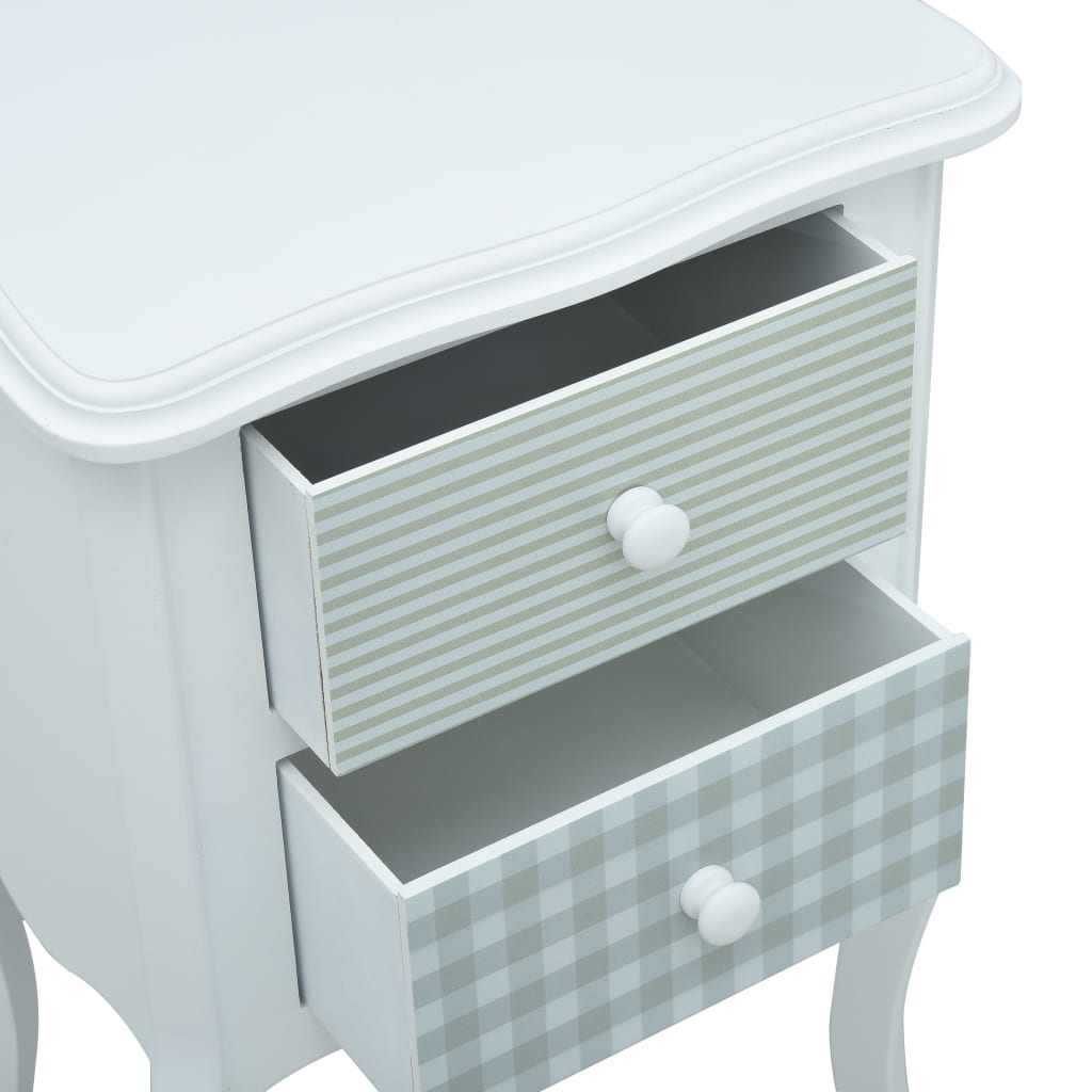 vidaXL Mesa de cabeceira 43x32x65 cm MDF branco e cinzento