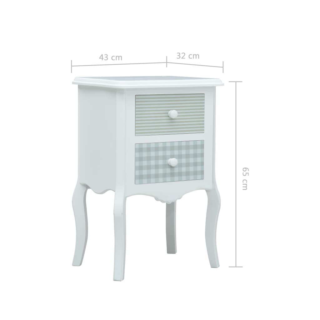 vidaXL Mesa de cabeceira 43x32x65 cm MDF branco e cinzento