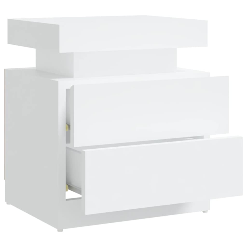 vidaXL Mesa de cabeceira 45x35x52 cm aglomerado branco