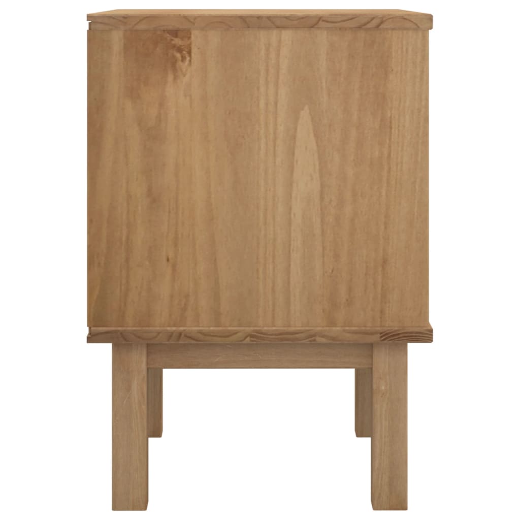 vidaXL Mesa de cabeceira OTTA 45x39x57 cm pinho maciço castanho/cinza