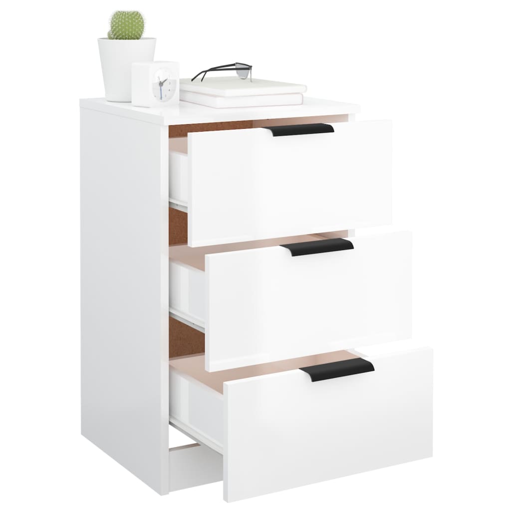 vidaXL Mesa de cabeceira 40x36x65 cm branco brilhante