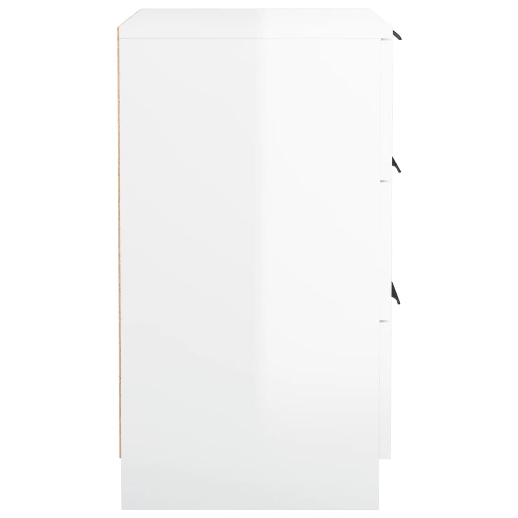 vidaXL Mesa de cabeceira 40x36x65 cm branco brilhante