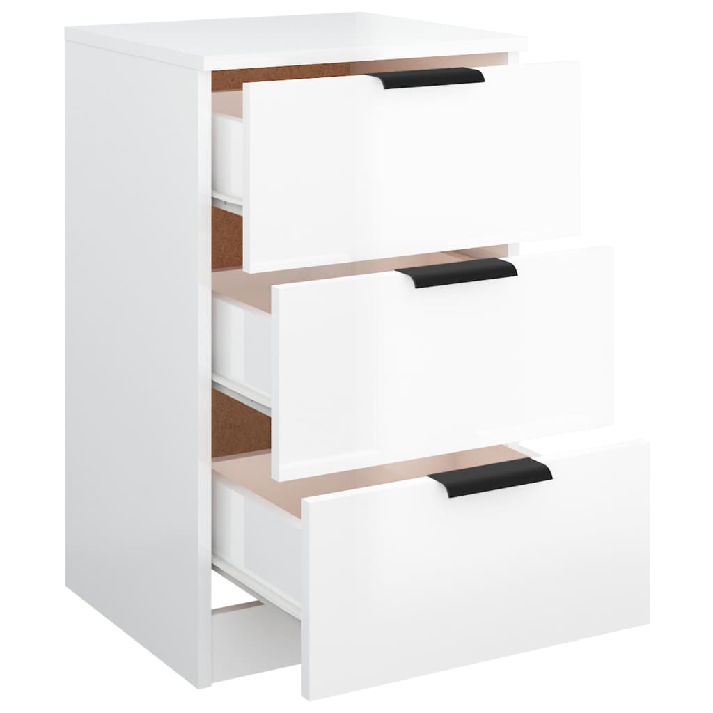 vidaXL Mesa de cabeceira 40x36x65 cm branco brilhante