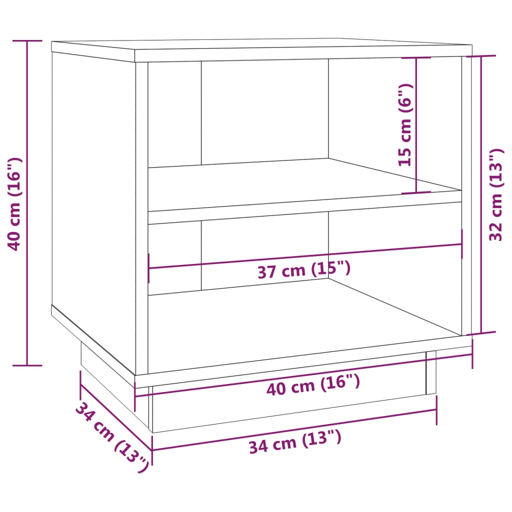 vidaXL Mesas de cabeceira 2 pcs 40x34x40 cm pinho maciço branco