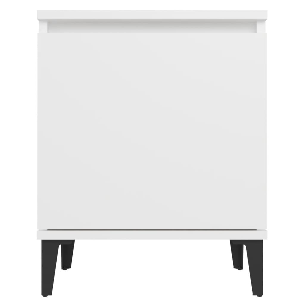 vidaXL Mesa de cabeceira com pernas em metal 40x30x50 cm branco