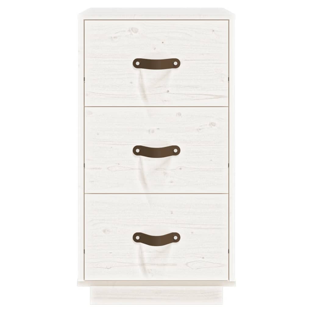 vidaXL Mesas de cabeceira 2pcs 40x40x75 cm pinho maciço branco