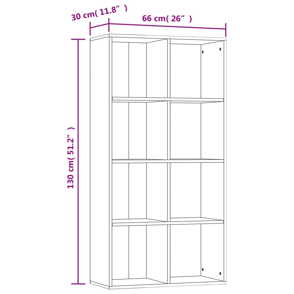 vidaXL Estante/aparador 66x30x130cm contraplaco cor carvalho sonoma