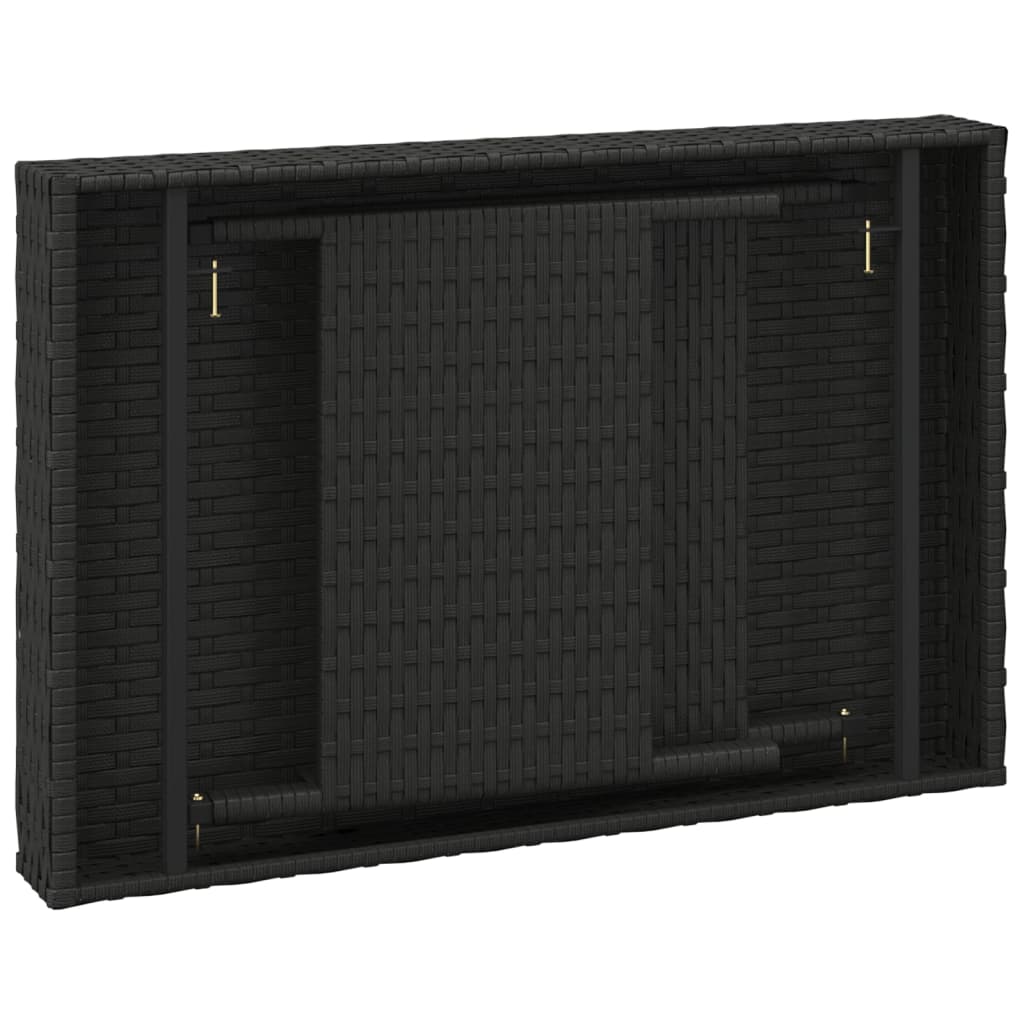 vidaXL Mesa de apoio dobrável 60x40x38 cm vime PE preto