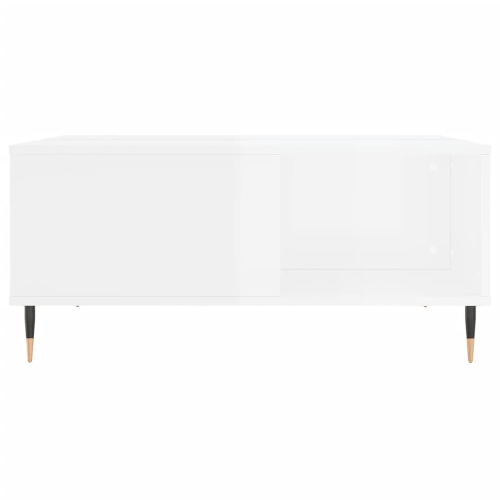 vidaXL Mesa de centro 80x80x36,5 cm derivados madeira branco brilhante