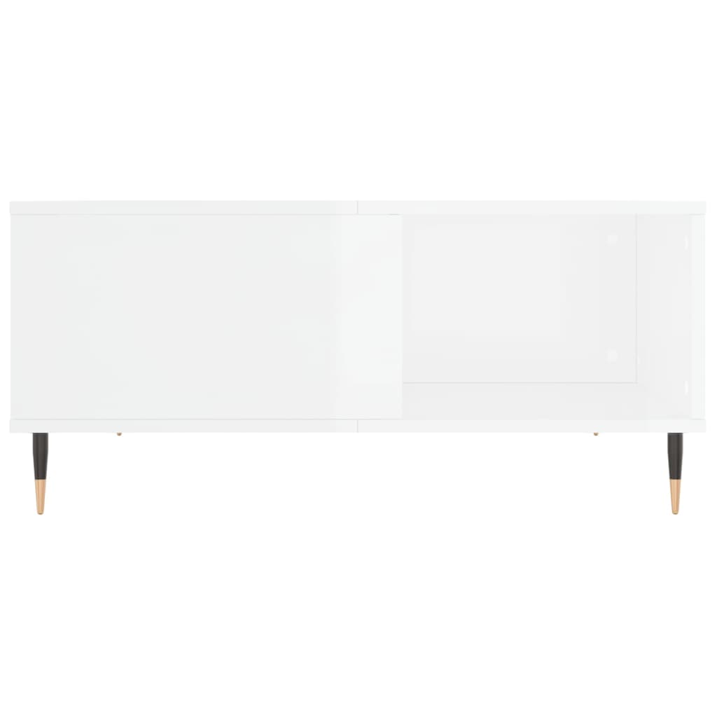 vidaXL Mesa de centro 80x80x36,5 cm derivados madeira branco brilhante