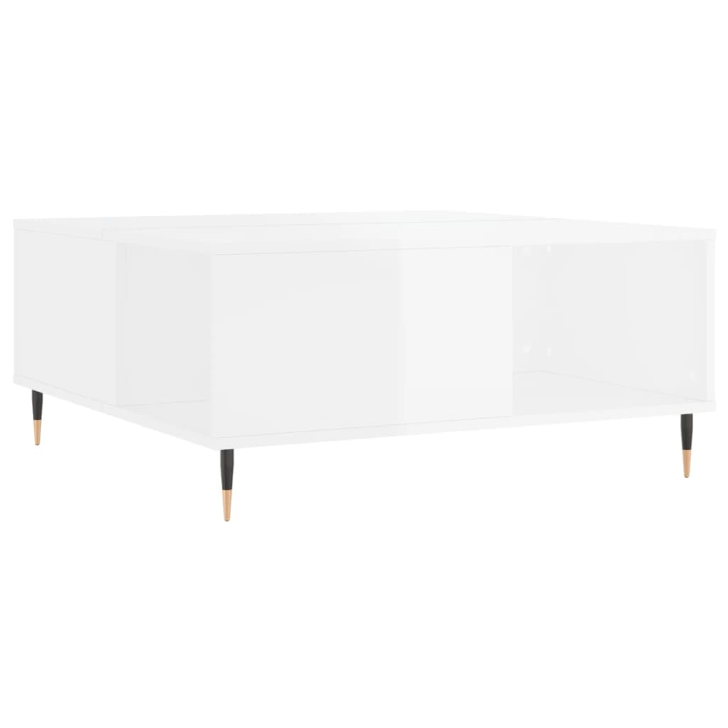 vidaXL Mesa de centro 80x80x36,5 cm derivados madeira branco brilhante