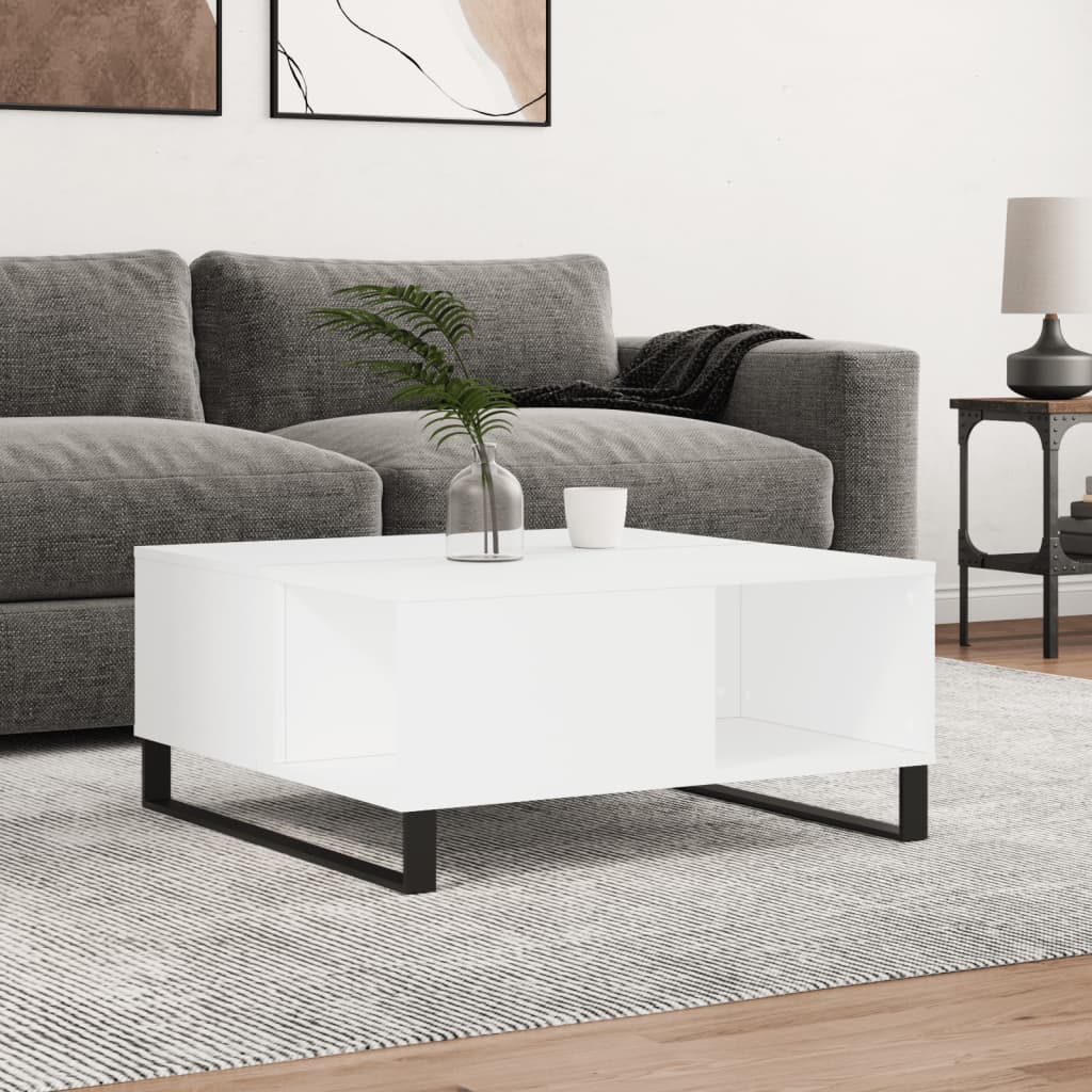 vidaXL Mesa de centro 80x80x36,5 cm derivados de madeira branco