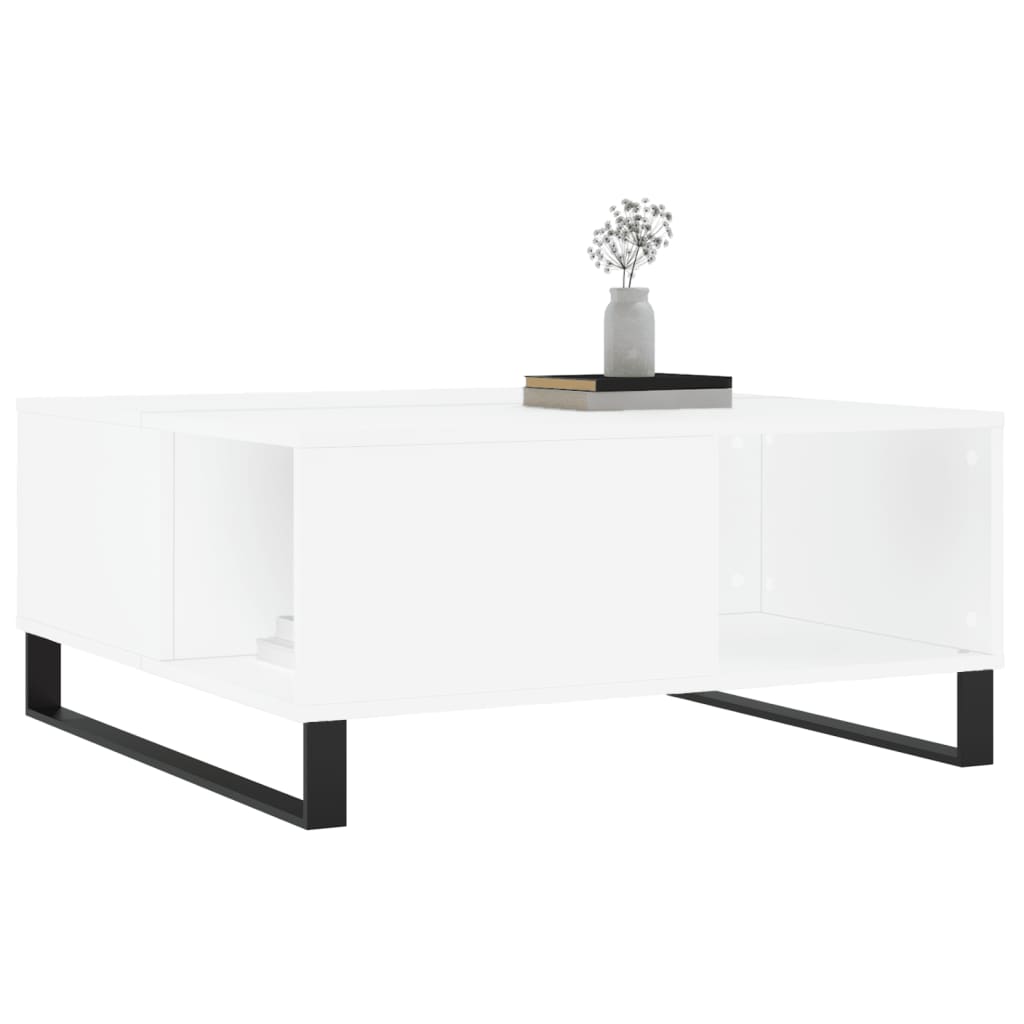 vidaXL Mesa de centro 80x80x36,5 cm derivados de madeira branco