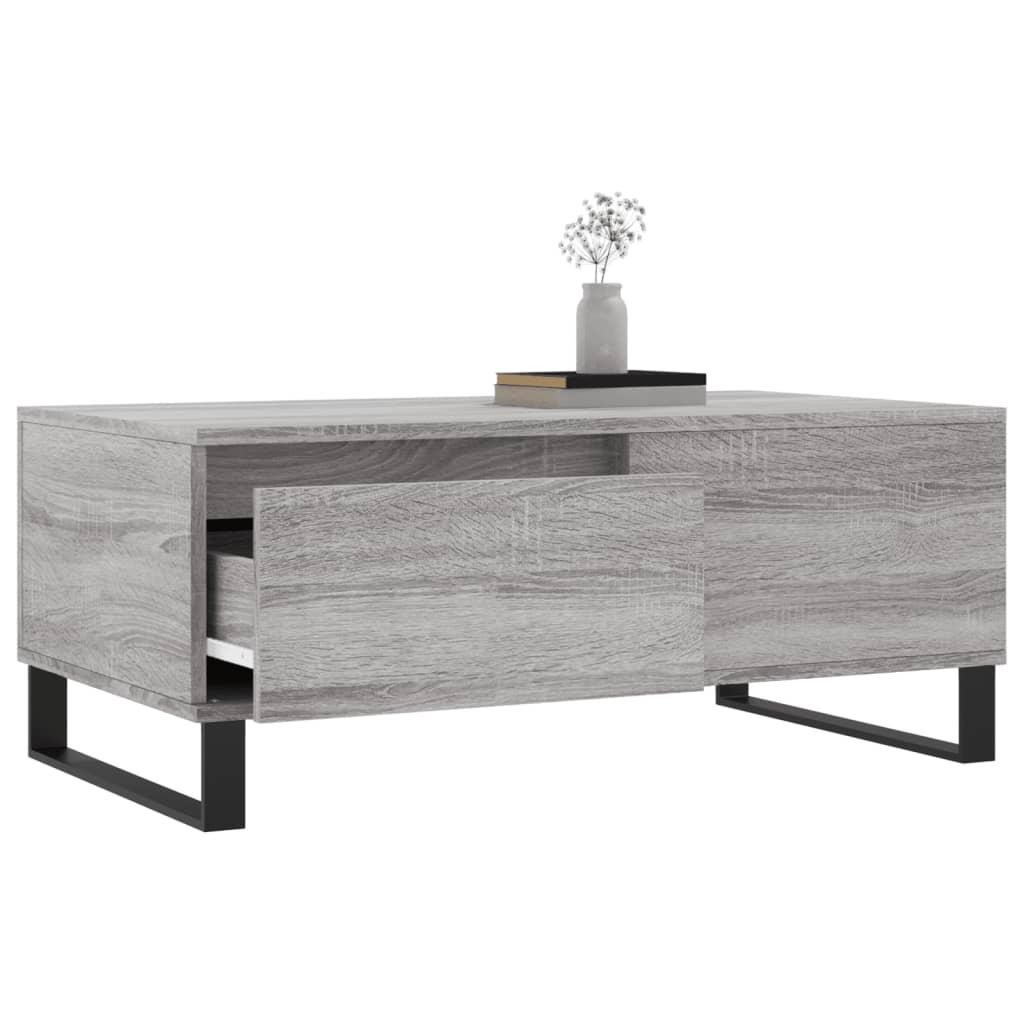 vidaXL Mesa de centro 90x50x36,5 cm derivados madeira cinzento sonoma