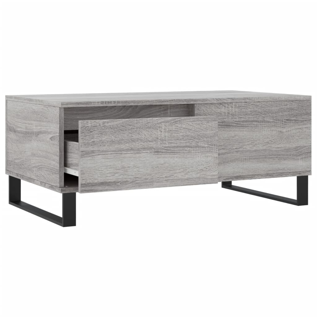 vidaXL Mesa de centro 90x50x36,5 cm derivados madeira cinzento sonoma