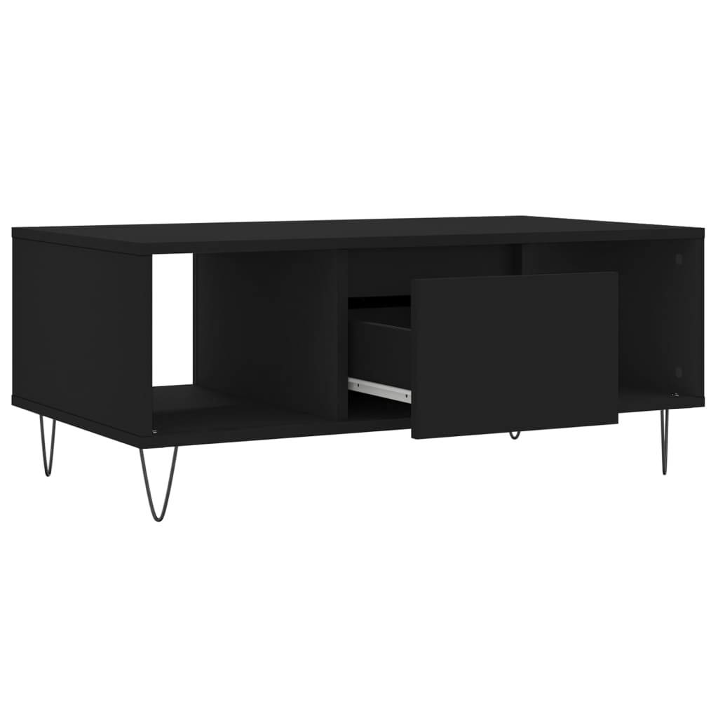 vidaXL Mesa de centro 90x50x36,5 cm derivados de madeira preto