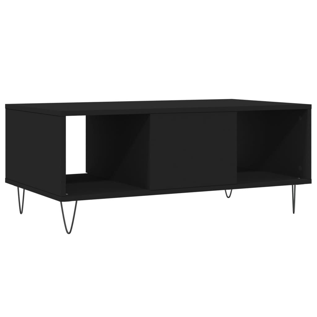 vidaXL Mesa de centro 90x50x36,5 cm derivados de madeira preto