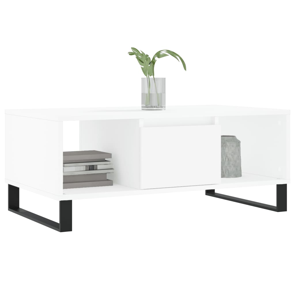 vidaXL Mesa de centro 90x50x36,5 cm derivados de madeira branco