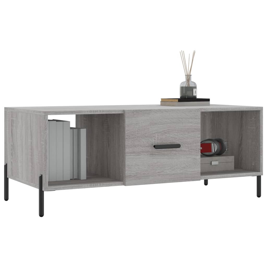 vidaXL Mesa de centro 102x50x40cm derivados de madeira cinzento sonoma