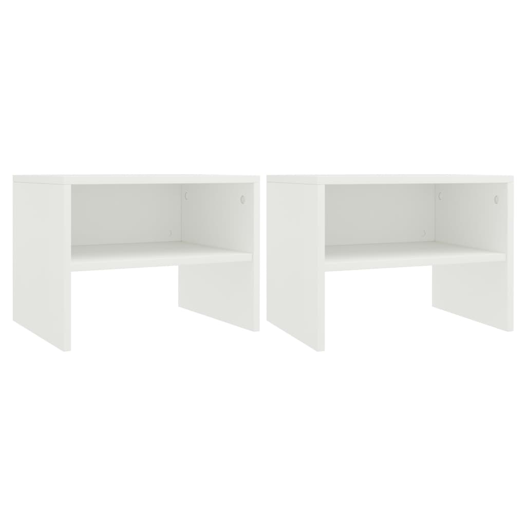 vidaXL Mesas-de-cabeceira 2 pcs 40x30x30 cm contraplacado branco