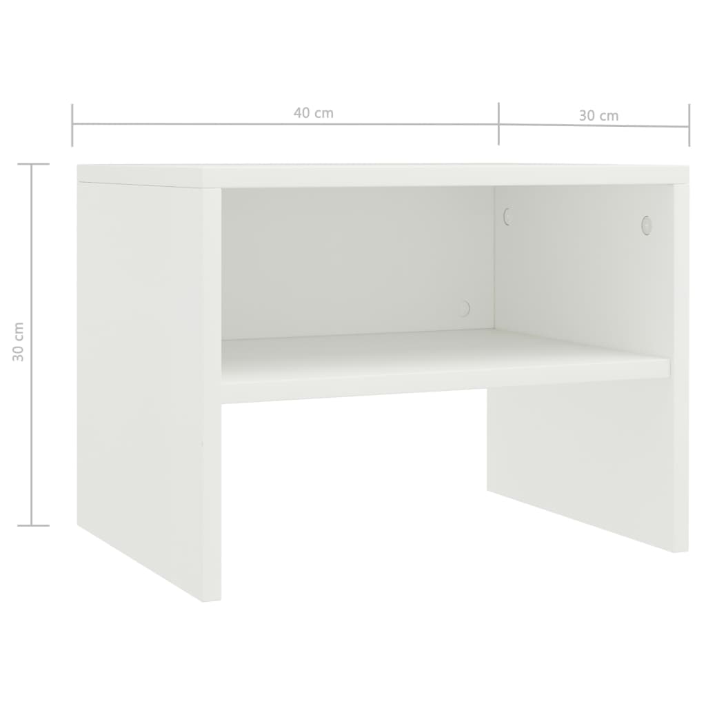 vidaXL Mesas-de-cabeceira 2 pcs 40x30x30 cm contraplacado branco