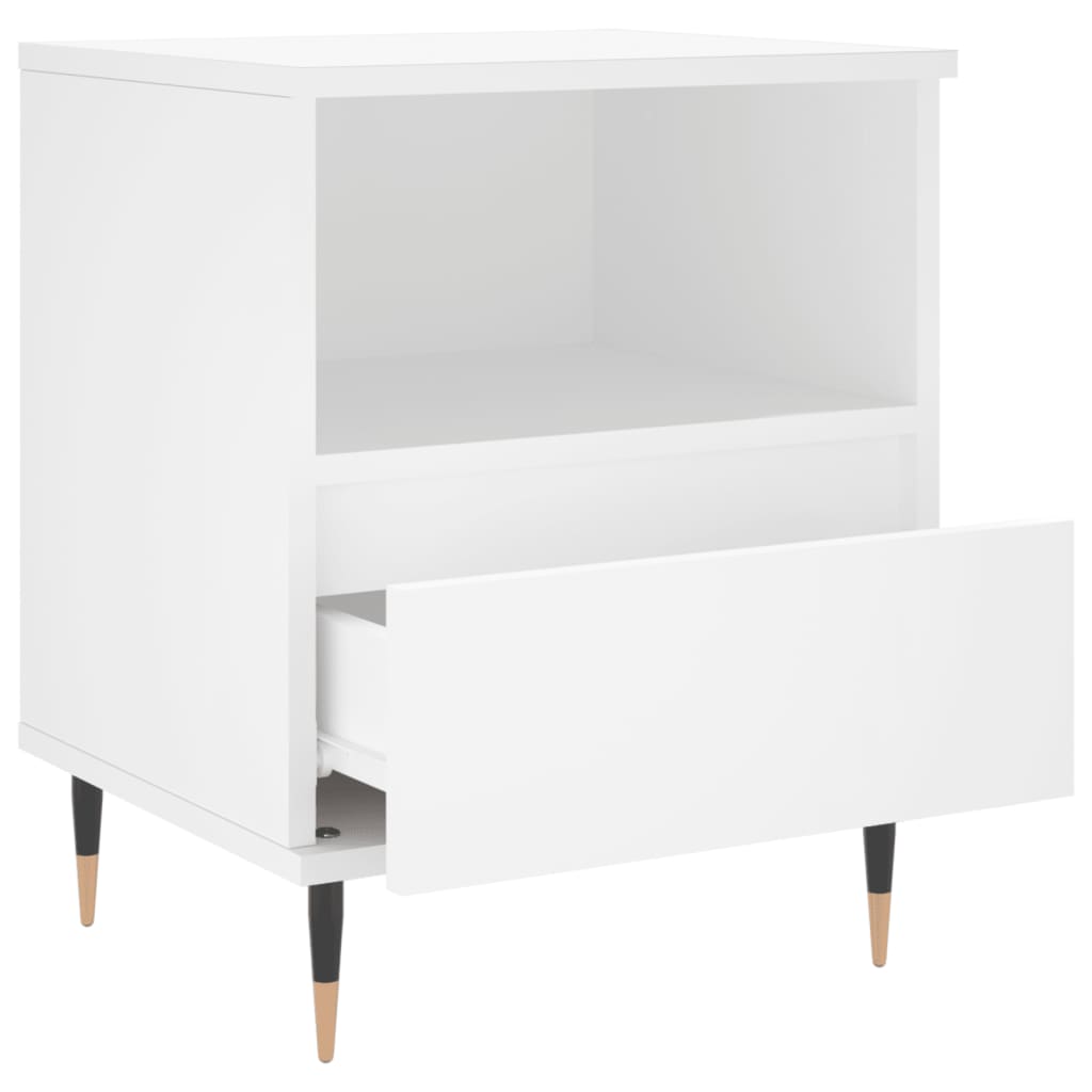 vidaXL Mesa de cabeceira 40x35x50 cm derivados de madeira branco