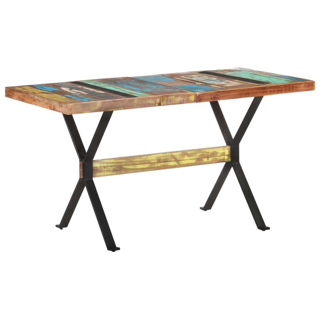 vidaXL Mesa de jantar 140x70x76 cm madeira recuperada maciça