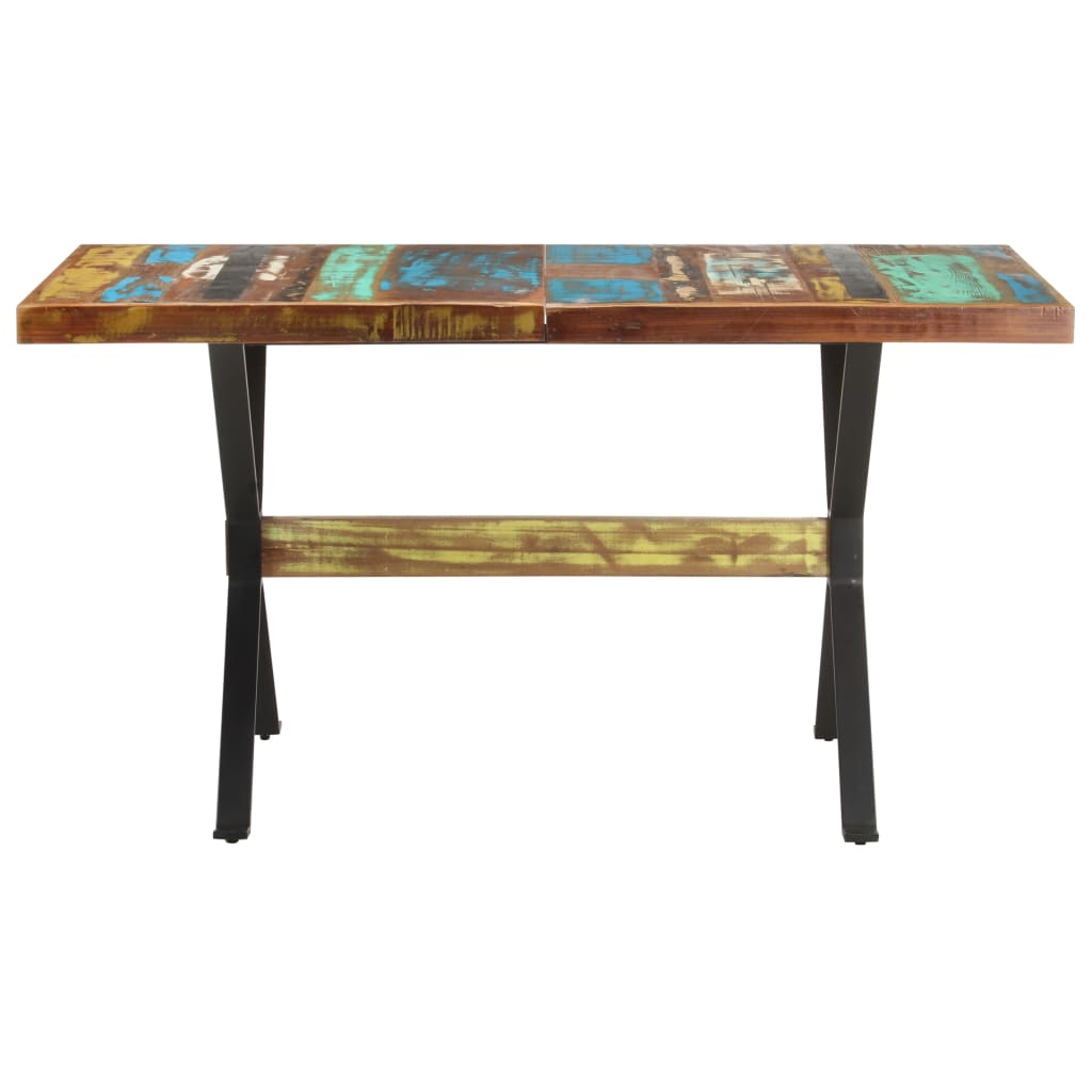 vidaXL Mesa de jantar 140x70x76 cm madeira recuperada maciça